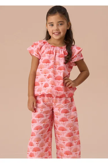 Carman Pink Fan Floral Trousers