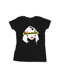 Blondie Womens/Ladies Face Graffiti Cotton T-Shirt - Black - 1