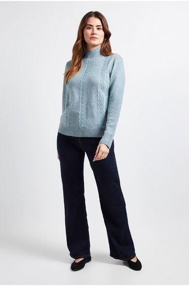 Lace Detail Crew Neck Jumper