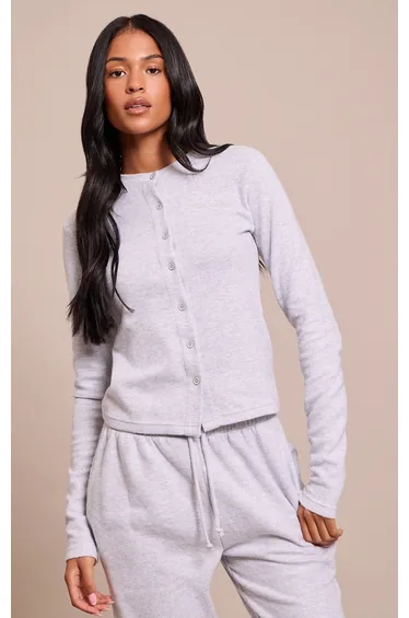 Tall Grey Embroidered Supersoft Cardigan