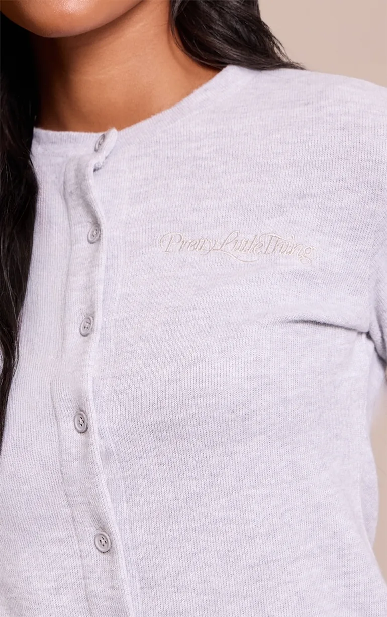 Tall Grey Embroidered Supersoft Cardigan - 3