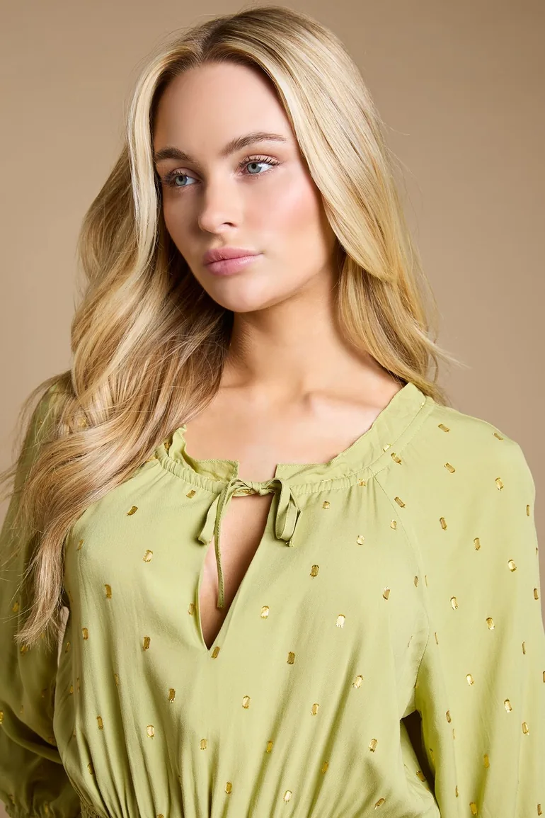 Shirred Waist Tiered Midi Dress - 3