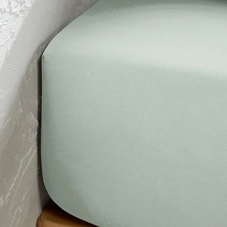 شرشف سرير بحواف مطاطية قطن مغسول سادة - 1