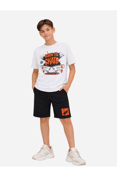 Boys Graphic Print Relaxed T-Shirt and Shorts Set