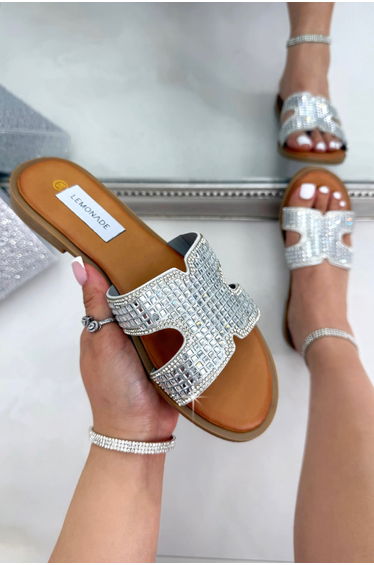 Sparkle Glow Halo Cut-Out Sliders Silver