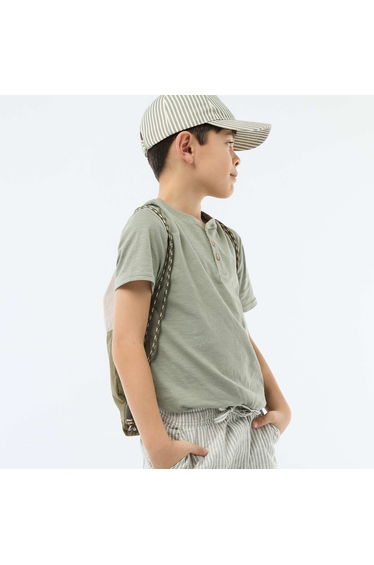 Tunisian Collar T-Shirt GREEN