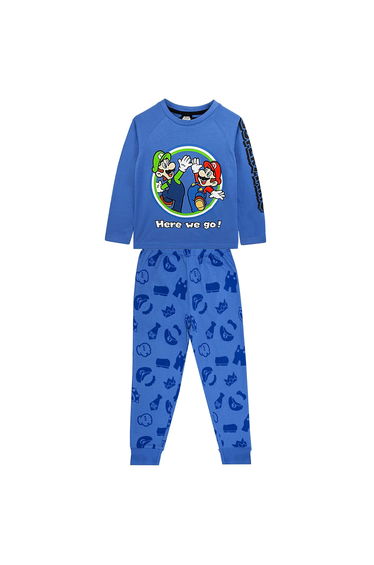 Super Mario Boys Luigi Pyjama Set - Blue/Green/White