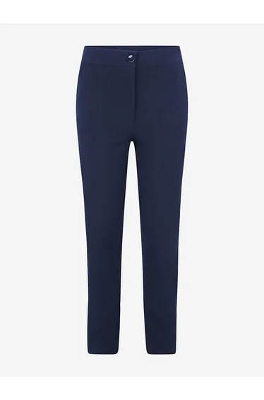 Zeco Girls School Slim Fit Trousers (Elastic Black) in Navy