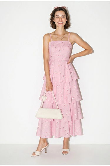LUCCI Floral Chiffon Maxi Dress