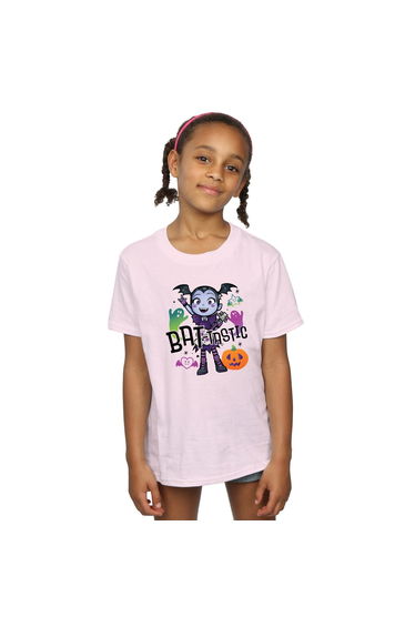Vampirina Girls Bat Tastic Cotton Halloween T-Shirt - Baby Pink