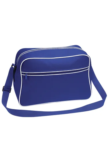 Bagbase Retro Adjustable Shoulder Bag (18 Litres) - Bright Royal/White