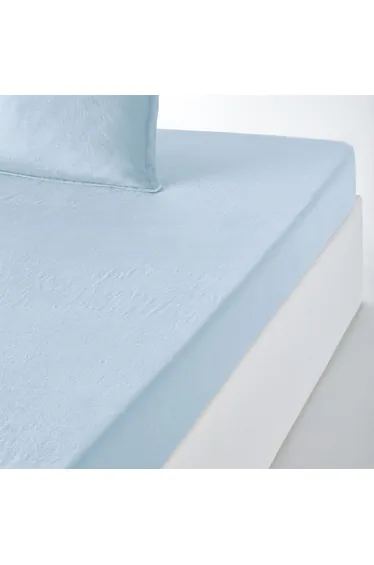 شرشف سرير كتان مغسول بحواف مطاطية لمراتب سميكة