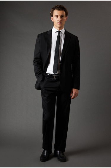 Black Regular Fit Suit Trousers