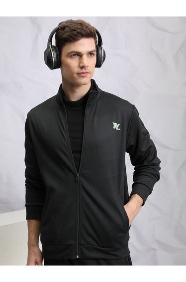 Logo Detail High Neck Zip Up Jacket