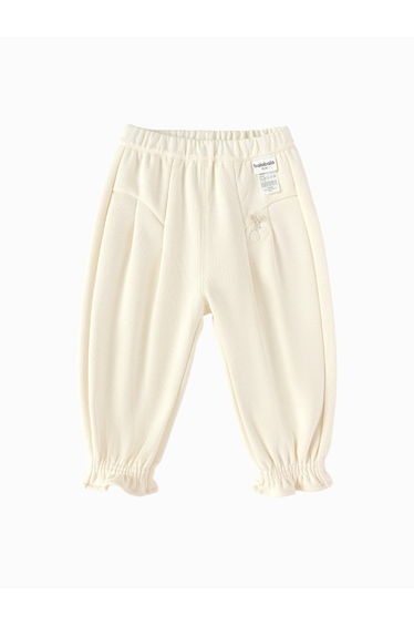 Girls' Pants with Embroidery and Ruffled Hems