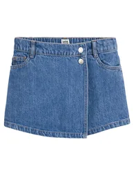 Denim Mini Skort - 2