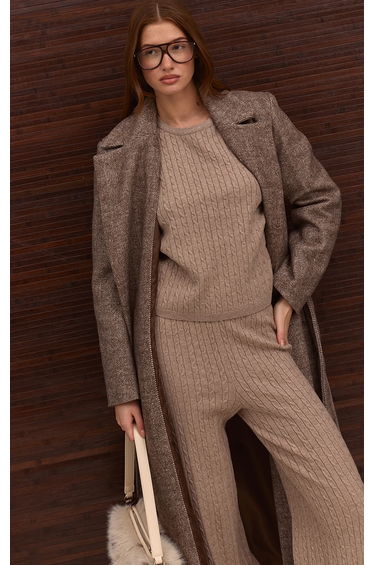 Stone Baby Cable Knit Oversized Jumper