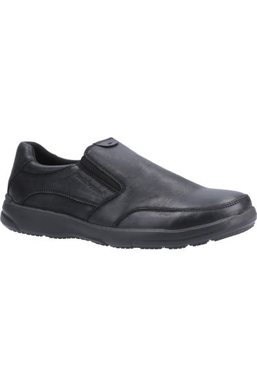Hush Puppies Mens Aaron Slip On Leather Shoe - Black