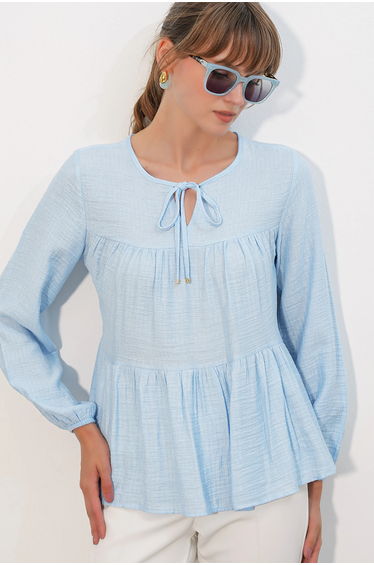 BDART Textured Tie-Front Blouse