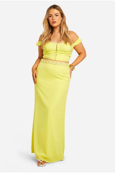 Plus Woven Maxi Skirt
