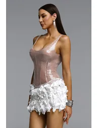 Jenny Chic Contour Sequin Petal Mini Dress - 3
