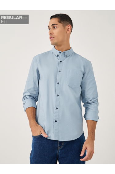 Button Down Collar Regular Fit Oxford Shirt