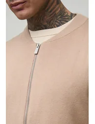 Tall Essential Regular Fit Knitted Bomber Jacket - taupe - 2