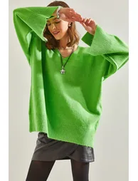 Women's V-neck Sweater - 1