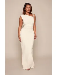 Shape Cream Twist Detail Slinky Maxi Dress - 5