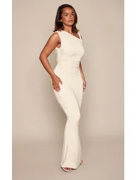 Shape Cream Twist Detail Slinky Maxi Dress - 2