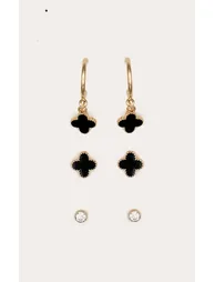 Gold Clover Pendant Multipack Earrings