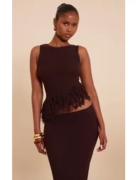 Chocolate Loop Knit Vest - 1