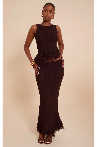 Chocolate Loop Knit Vest