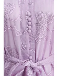 Playfully Posh Lavender Floral Embroidered Tiered Maxi Dress - 6