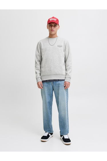 Grey Printed Round Neck Sweatshirt