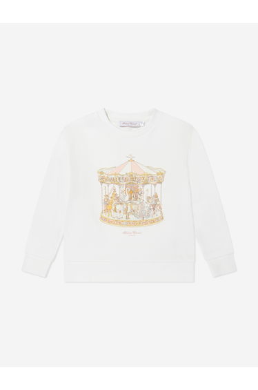Girls Carousel Sweatshirt in Ivory
