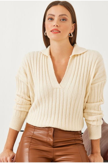 Women's Polo Neck Knitwear Sweater