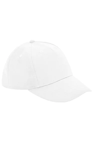 Beechfield Childrens/Kids Organic Cotton 5 Panel Baseball Cap - White