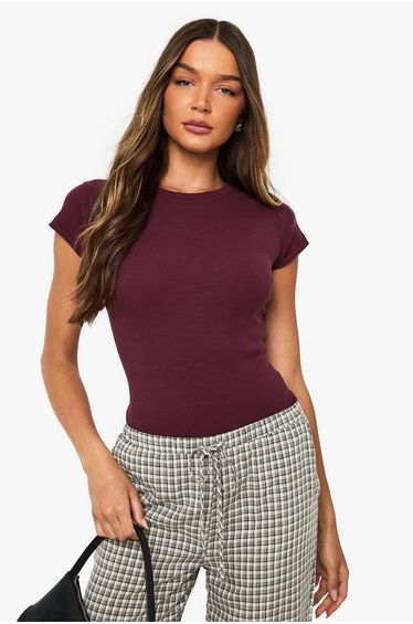 Boohoo Basics Short Sleeve Crew Neck Bodysuit