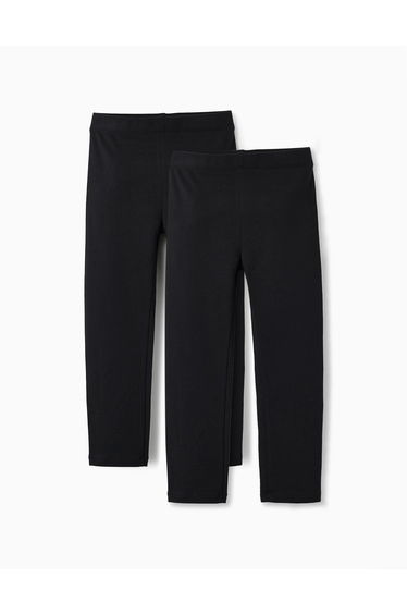 PACK OF 2 PAIRS OF LEGGINGS FOR GIRLS BLACK