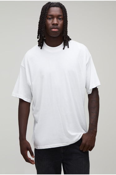 White Oversized Blurred Floral Print T-Shirt - white