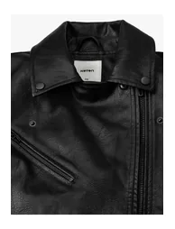 Biker Jacket Leather Look With Zipper - 4