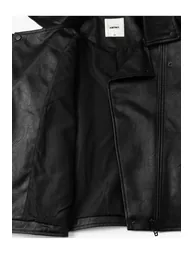 Biker Jacket Leather Look With Zipper - 6