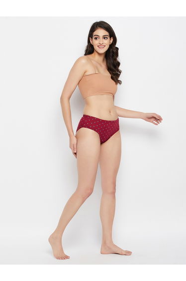Women Pack of 3 Mid Waist Printed Hipster Briefs