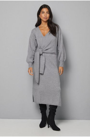 Slouchy Wrap Knitted Dress