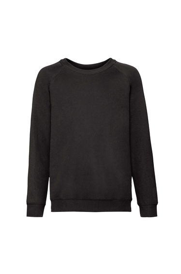 Fruit of the Loom Childrens/Kids Classic Raglan Sweatshirt - Black