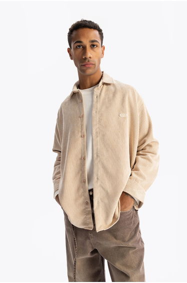 GIESTO Oversized Velvet Shirt