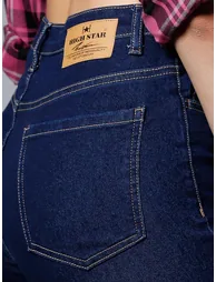 High Rise Regular Fit Jeans with Pockets - 4