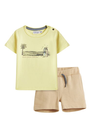 Boys Graphic Cotton T-Shirt and Shorts Set