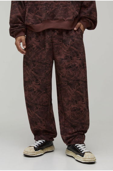 Balloon Fit Forest Camo Jogger - chocolate